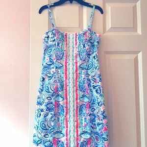 Lilly Pulitzer Blue and Pink Paisley Mini Dress